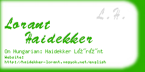 lorant haidekker business card